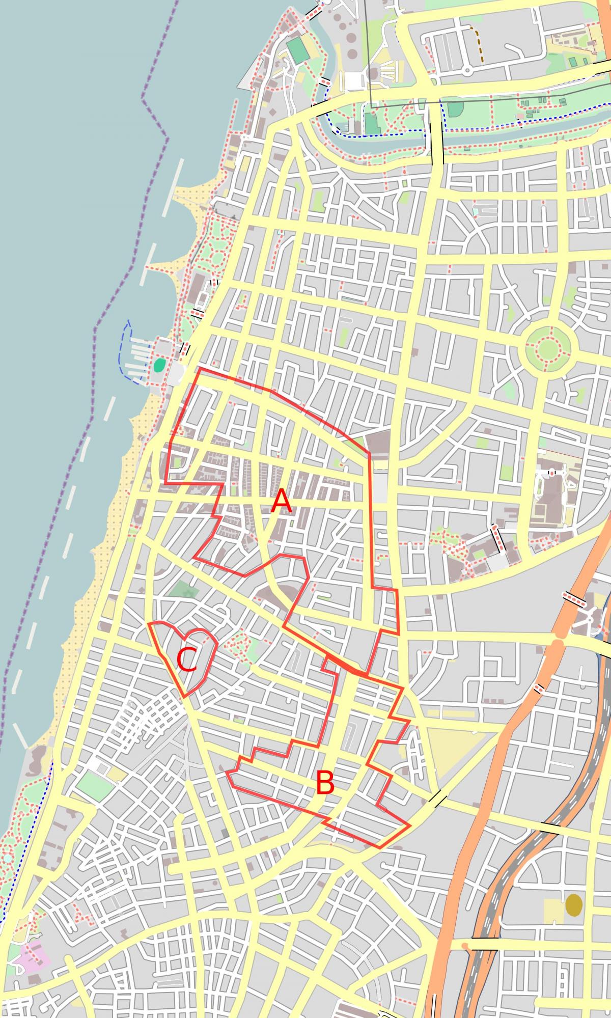 карта Білий місто Тель-Авів