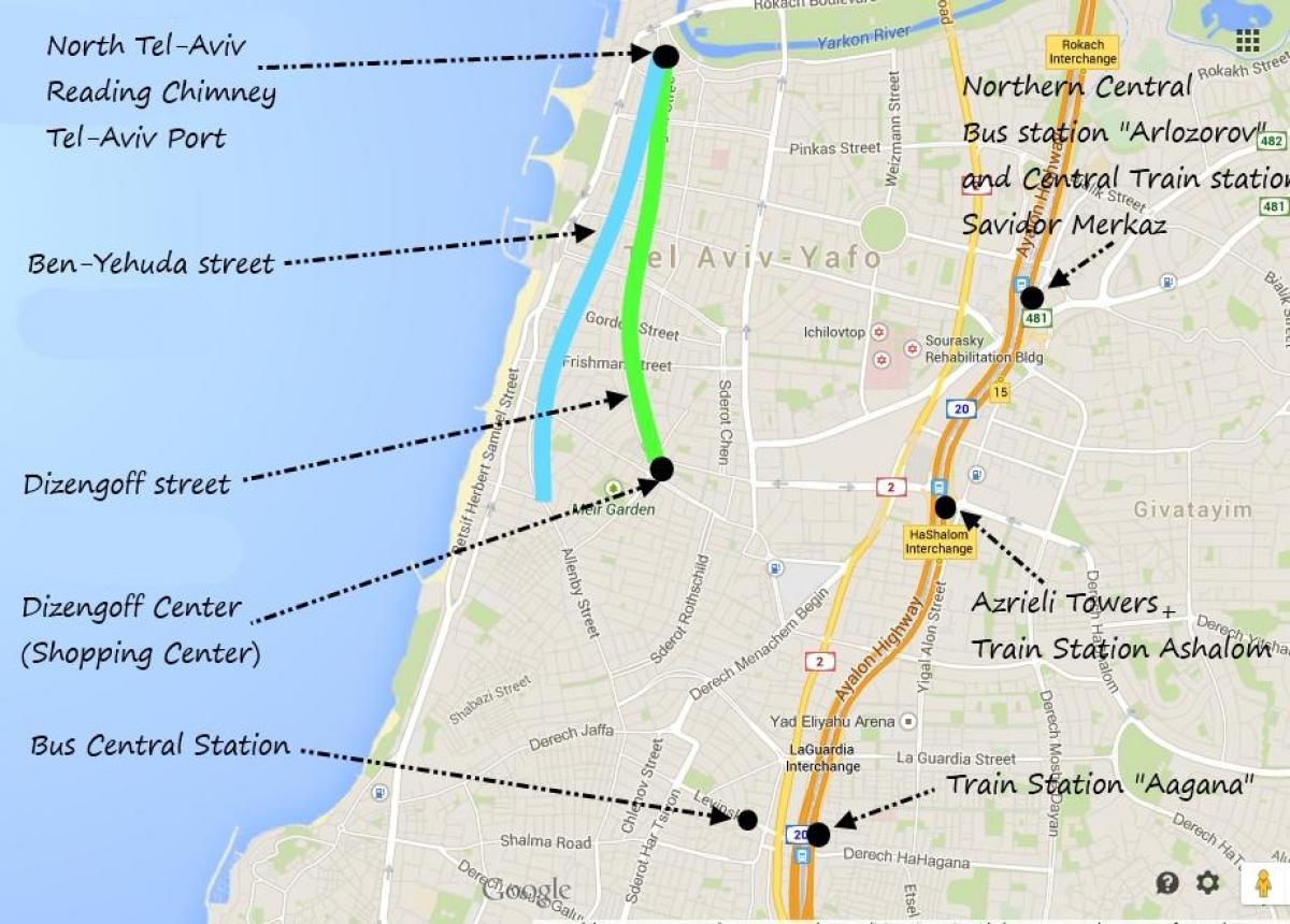 карта Тель-Авіва на громадському транспорті