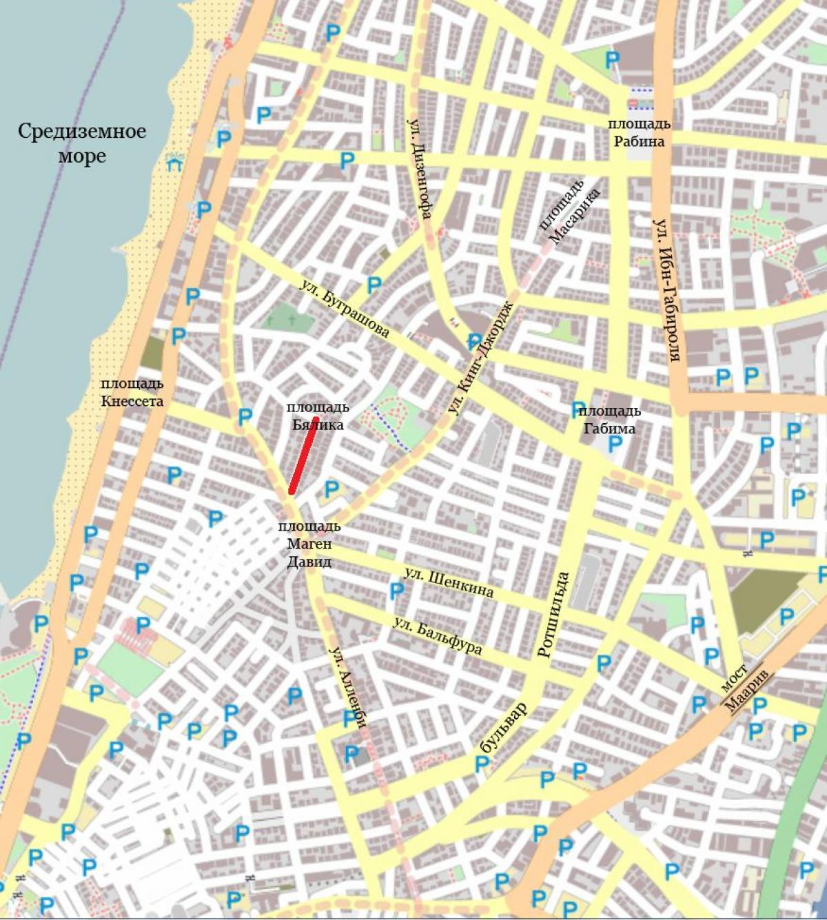 карта вулиць Тель-Авіва, Ізраїль