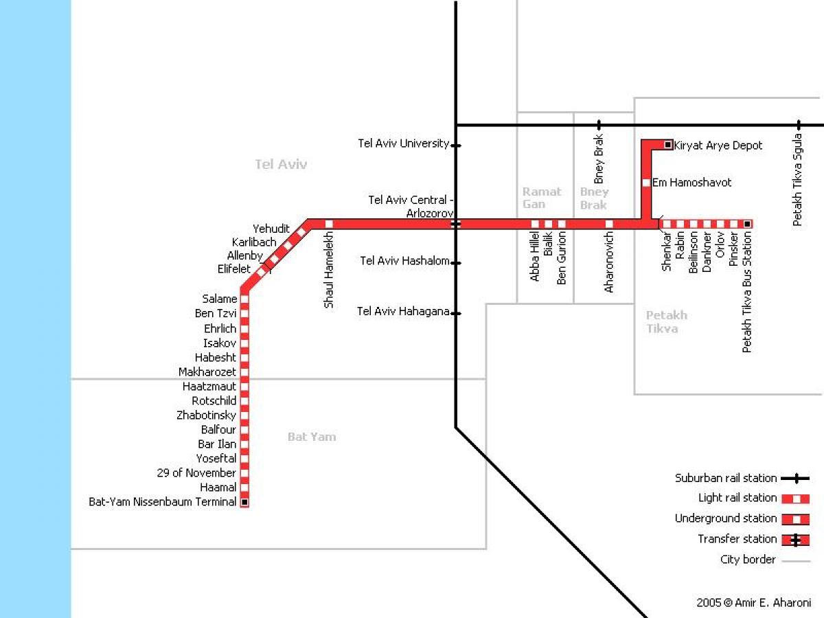 Тель-Авів карта метро 