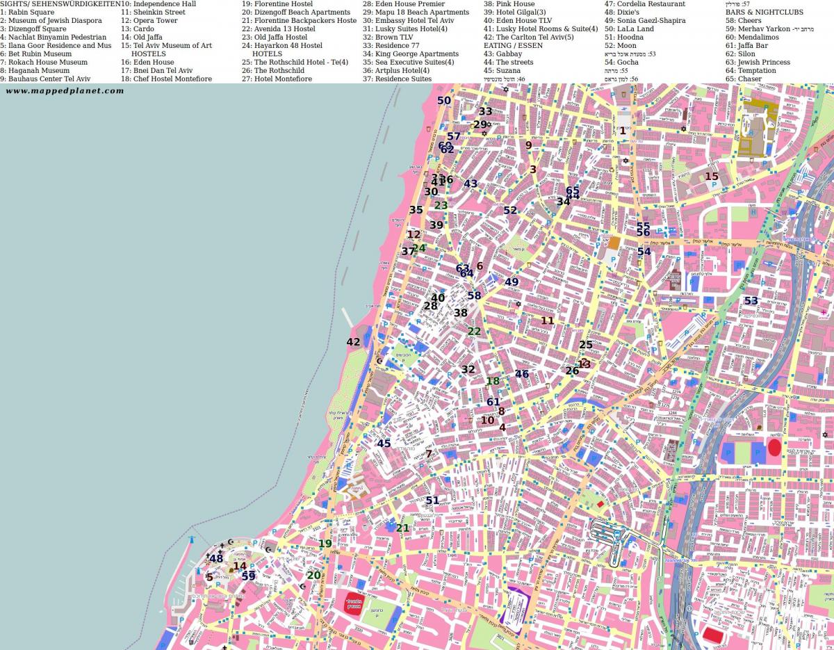 карту вулиця шенкин в Тель-Авіві