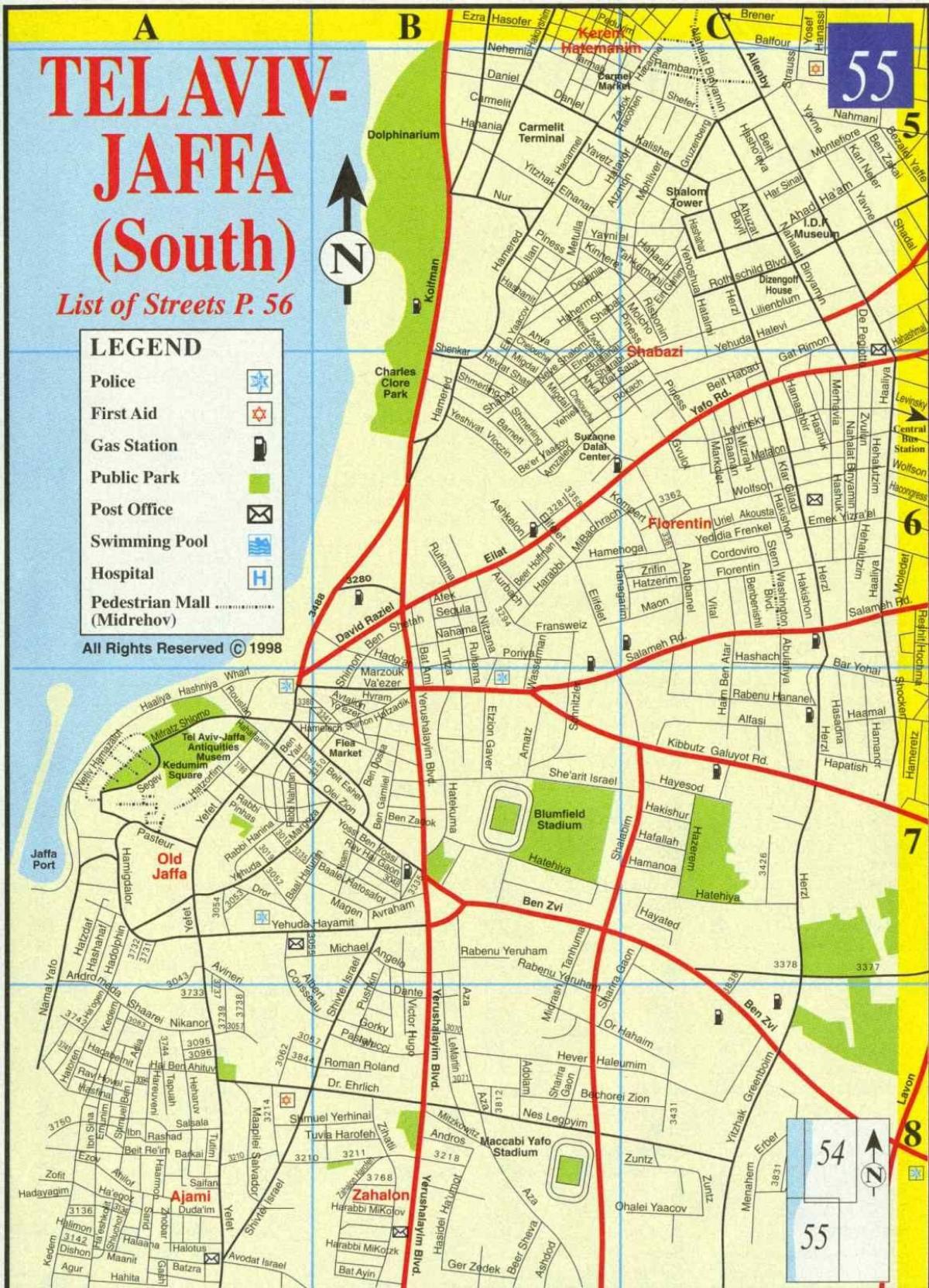 карта кікар а-Медіна в Тель-Авіві