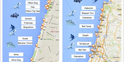 Карта пляжі Тель-Авіва